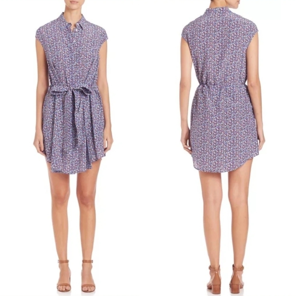 Authentic TORY BURCH Gigi Shirt dress in Hudson Blue Linosa Sz 10 $395 - Picture 2 of 14